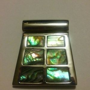 Lia Sophia Jersey Moon Abalone Silver Pendant